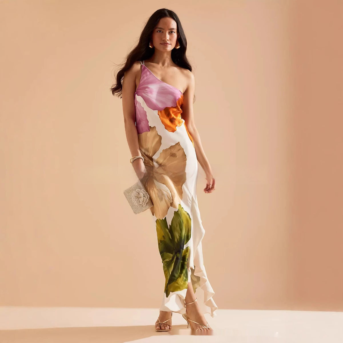 Women's Sexy One-shoulder Super Long Suspender Skirt