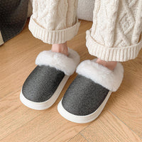 Fashion Frosted Sequined Plush Slippers Winter Warm Home Indoor Non-slip Bedroom Floor Fuzzy Slipper For Couple Women House Shoes