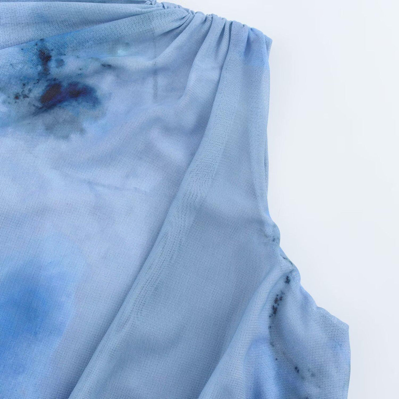 Simple Slim Print Pleated Dress