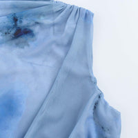 Simple Slim Print Pleated Dress