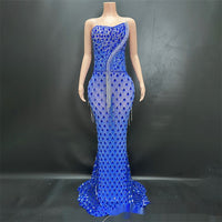 Niche Design Oblique Light Diamond Trailing Dress