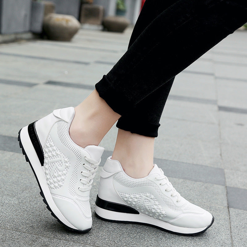 Net red increased casual white shoes