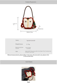 Christmas Plush Crossbody Shoulder Bag