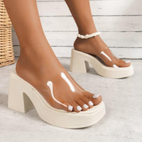 Transparent Ankle-strap Platform Platform Platform Slippers