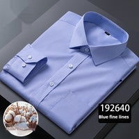 Men's Long-sleeved Plaid Middle-aged Business Square Collar Shirt