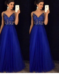 Dress Backless Beaded Ball Elegant Long Dress Blue Chiffon Dress Spot