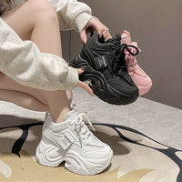 Platform Lace-up Fashion Solid Color Simple Casual Shoes