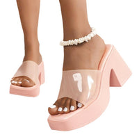 Transparent Ankle-strap Platform Platform Platform Slippers