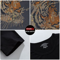 European Goods Round Neck Rhinestone Hot Fixed Short Sleeve T-shirt
