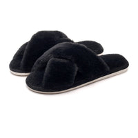 Cross Woven Woolen Slippers For Indoor Use In Winter