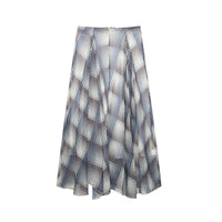 Spring And Summer European And American Style Snake Print Wide Hem Midi Skirt