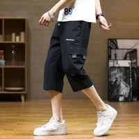Summer Men's New 2025 Fashion Loose Ice Thin Quick-Drying Seven-Minute Pants Multi-Pocket Breathable Sports Casual Work Shorts