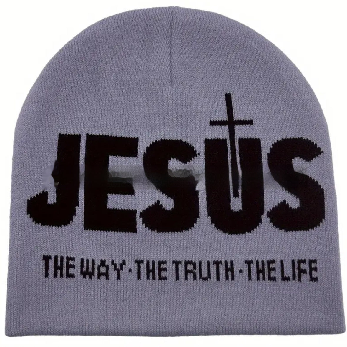 Jacquard Brimless Knitted Hat Letters Autumn And Winter Wool Sleeve Cap