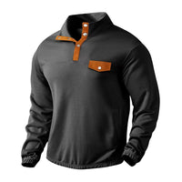 Men's Outdoor Contrast Color Casual Stand Collar Long Sleeve Sweater