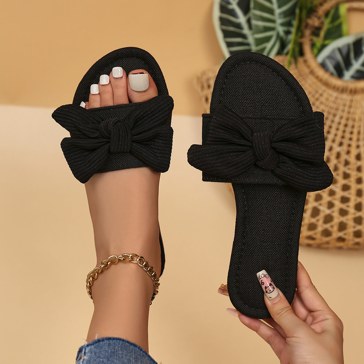 Soft Bottom Outdoor Women's Sandals With Bowknot