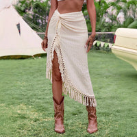 Tassel Beach Hollow Irregular Skirt Sexy