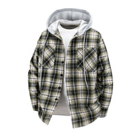 Hooded Men's And Women's Same Plaid Shirt Spring And Autumn