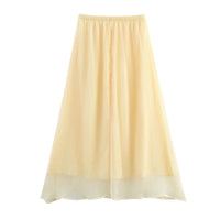 Ruffle Effect Solid Color Midi Dress Skirt