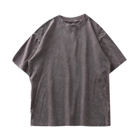 Washed And Worn Heavy Cotton T-shirt Men's Short Sleeve
