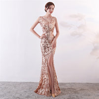 Long Sequined Plus Size Banquet Evening Dress
