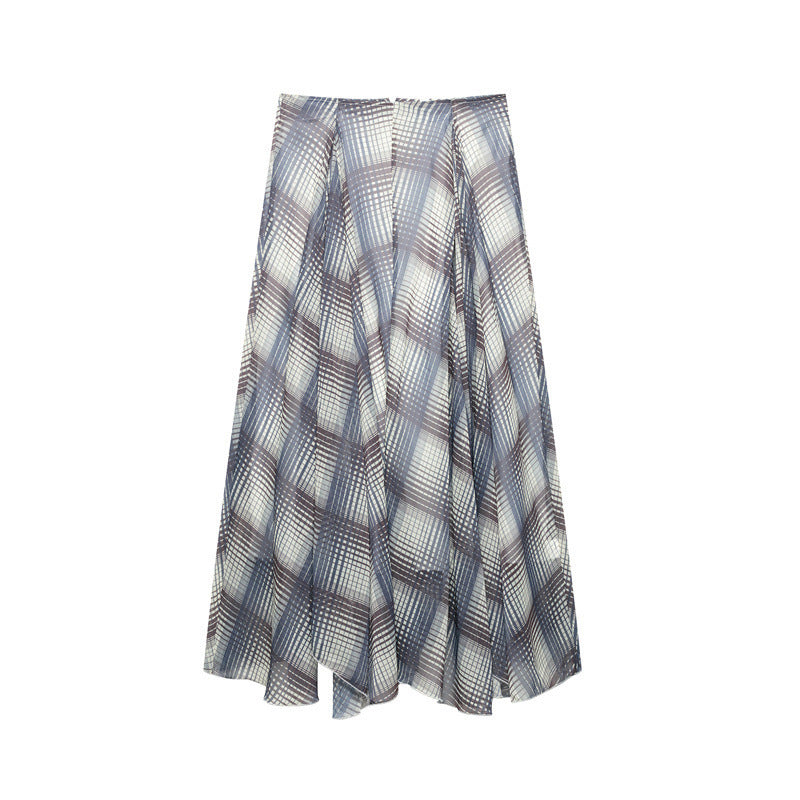 Spring And Summer European And American Style Snake Print Wide Hem Midi Skirt