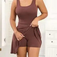 Summer Solid Color Vest Dress