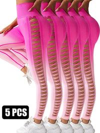 5PACK Gradient Butterfly Cutout Long Pants