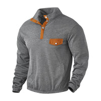 Men's Outdoor Contrast Color Casual Stand Collar Long Sleeve Sweater