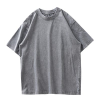 Washed And Worn Heavy Cotton T-shirt Men's Short Sleeve