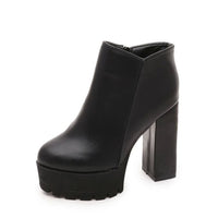 Thick Heel Fleece-lined Warm Short Boots