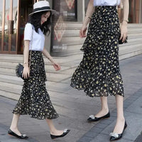 Waist Slimming Irregular Ruffled Long Dress