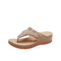 Plus Size Women's Shoes Rhinestone Wedge Slippers