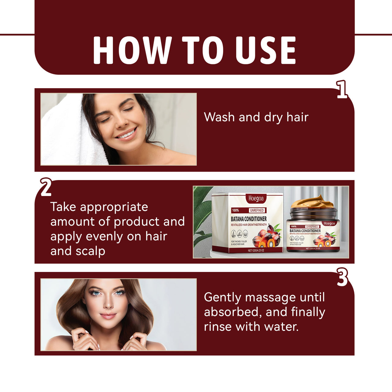 Hoegoa Batana Hair Conditioner Keratin Hair Conditioner Softens And Activates Fluffy Repair Dry And Plump Hair Conditioner