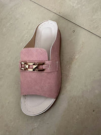 PlatformMetal Decoration Roman Style Fish Mouth Beach Slippers