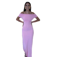 French Style Off-shoulder Shoulder-baring Sexy Temperament Waist-tight Dress Women