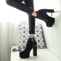Thick Heel Fleece-lined Warm Short Boots