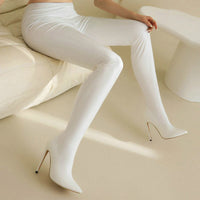 Pointed Stiletto Heel Over-the-knee Boots Zipper High Heel Elastic Pants Boots