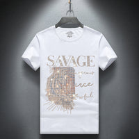 European Goods Round Neck Rhinestone Hot Fixed Short Sleeve T-shirt