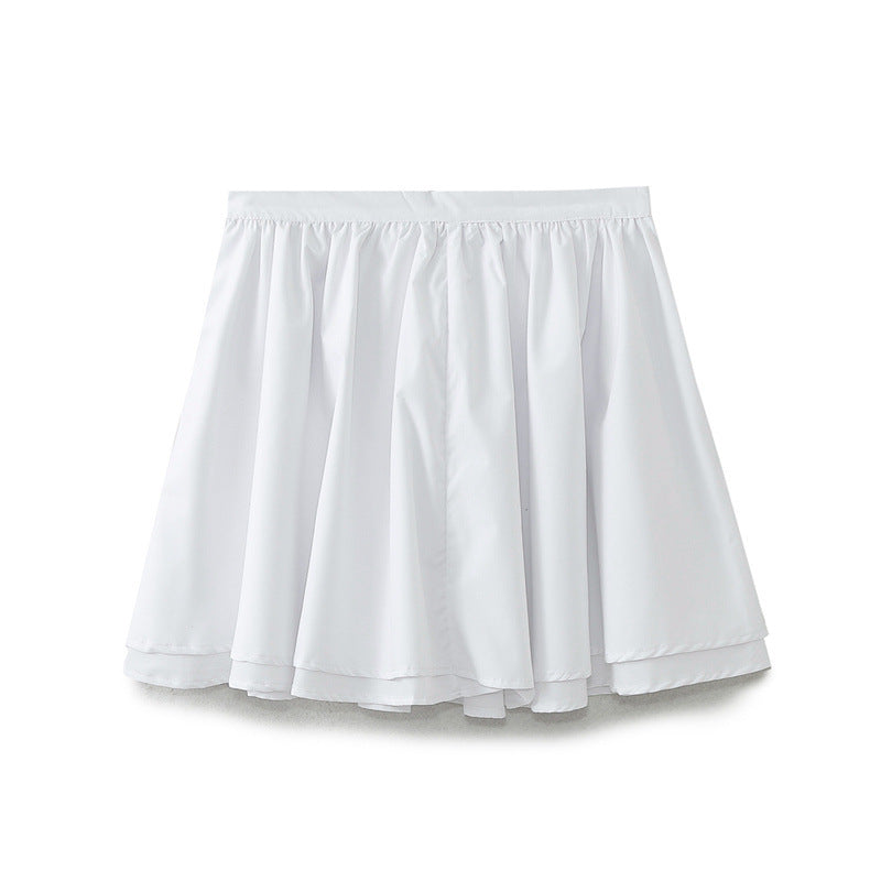 European And American Style Solid Color A- Line Skirt Skirt