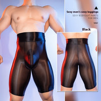 High Elastic Lightweight Breathable Shiny Silky Plastic Leg Belly Contracting Men's Underwear