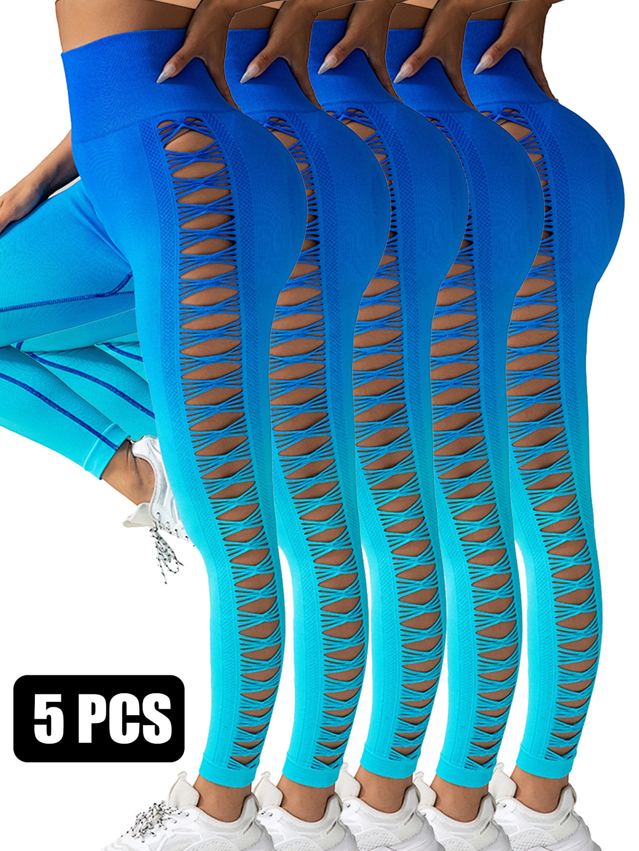 5PACK Gradient Butterfly Cutout Long Pants