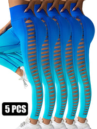 5PACK Gradient Butterfly Cutout Long Pants