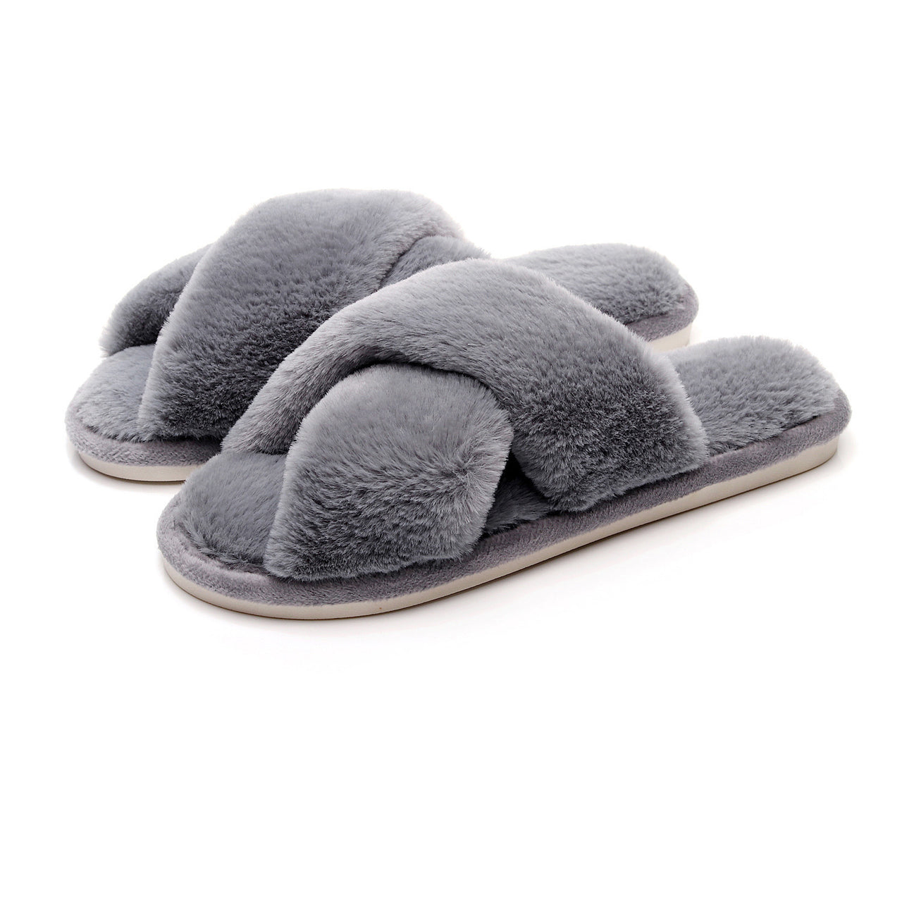 Cross Woven Woolen Slippers For Indoor Use In Winter