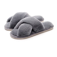 Cross Woven Woolen Slippers For Indoor Use In Winter