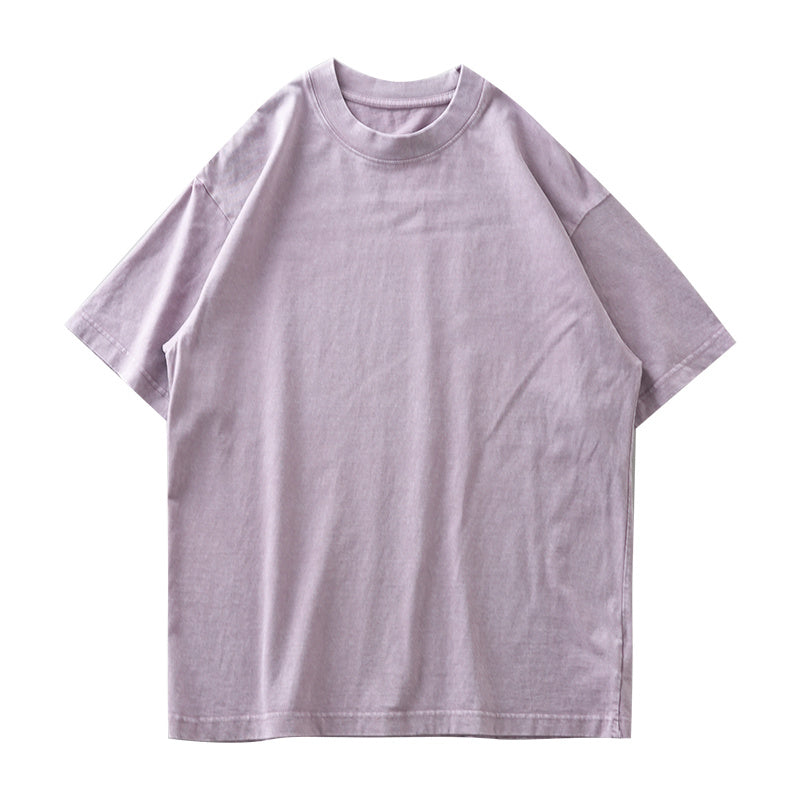 Washed And Worn Heavy Cotton T-shirt Men's Short Sleeve