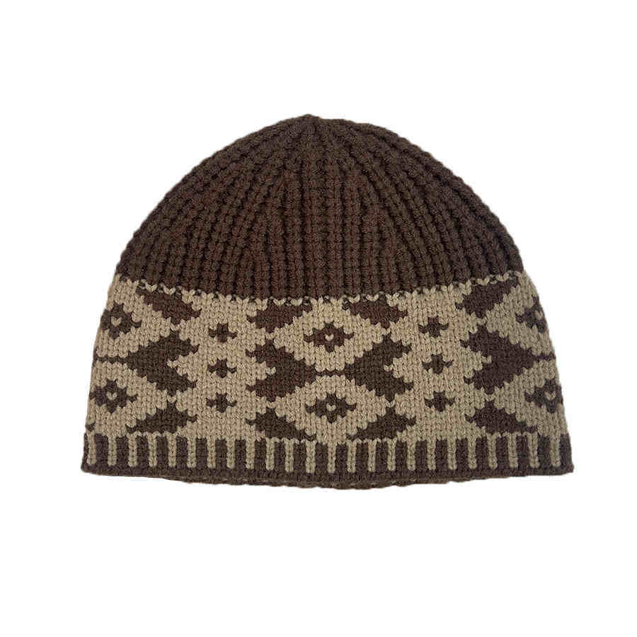 Diamond Color Matching Winter Warm Handmade Knitted Hat Children