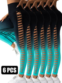6PACK Gradient Butterfly Cutout Long Pants