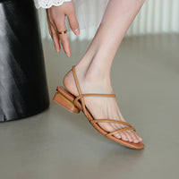 Flat Strap Open-toed Roman Sandals Women