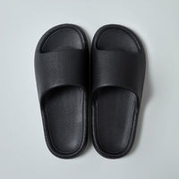 Home Non-slip Solid Color Indoor Leather Slippers