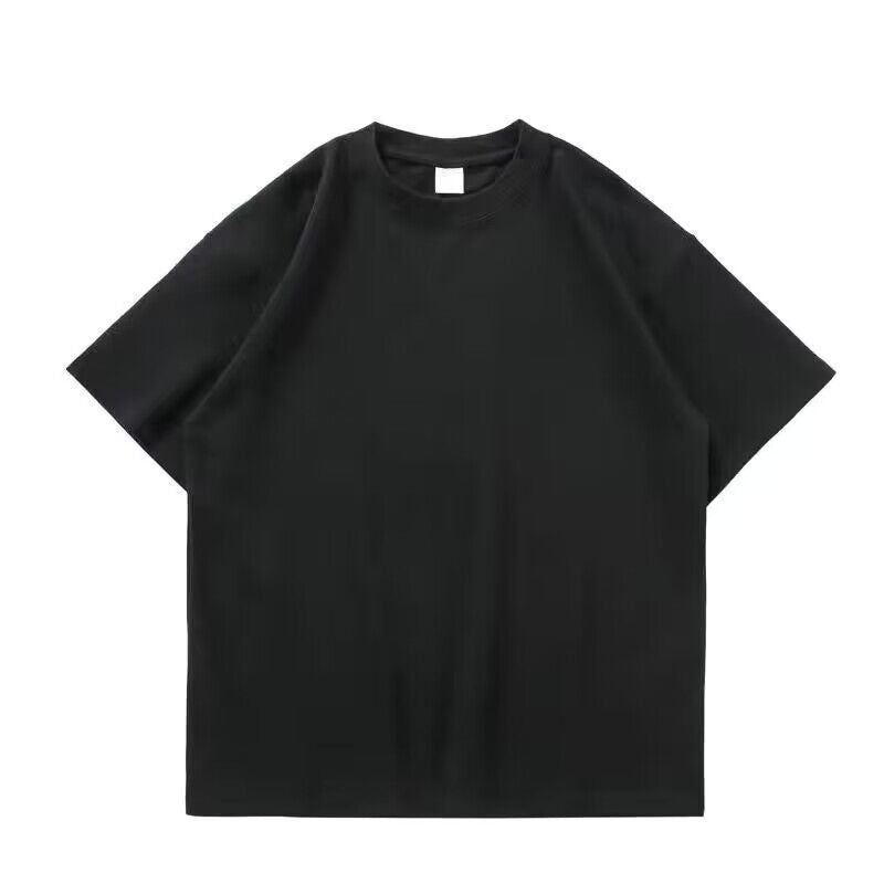 Heavy T-shirt Pure Cotton White 350 Cotton Thickened Thread Neckline Short Sleeve